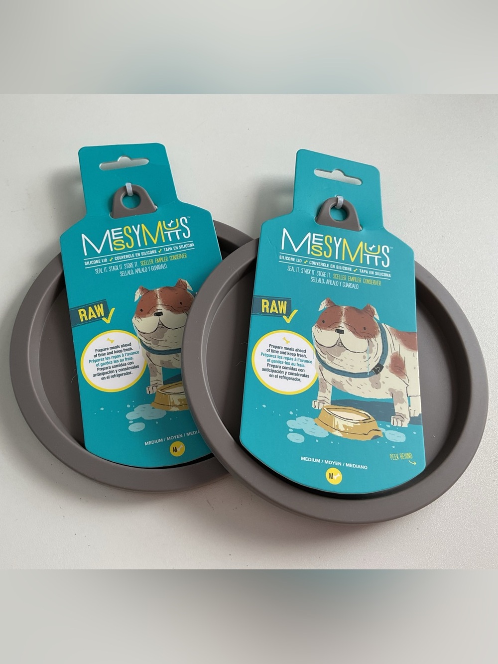 NWT Messy Mutts Silicone Bowl Lids - Set of 2 (Medium) Bundle